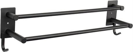 NearMoon Double Towel Bar with Hooks, Bath Accessorie