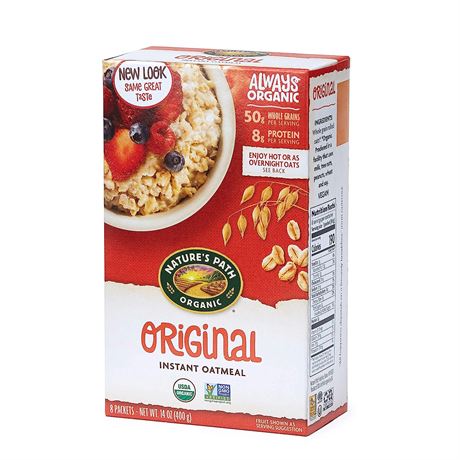 Nature's Path Organic Original Instant Oatmeal, 48 Packets (6pack)