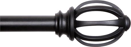 Kenny Fast Fit Lilly Cage Window Curtain Rod - Black Finish