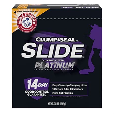 Arm & Hammer Slide Platinum Easy Clean-Up Clumping Cat Litter, 27.5lbs