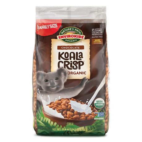 Koala Crisp Organic Chocolate Cereal, 1.6 Lbs. Earth Friendly Package-6 PACK