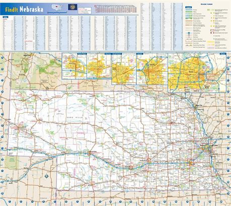 Nebraska State Wall Map - 20.75" x 18.5" Paper