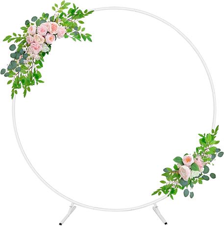 Esyun 6.56Ft Round Backdrop Stand, Metal Circle Wedding Arch Backdrop Stand