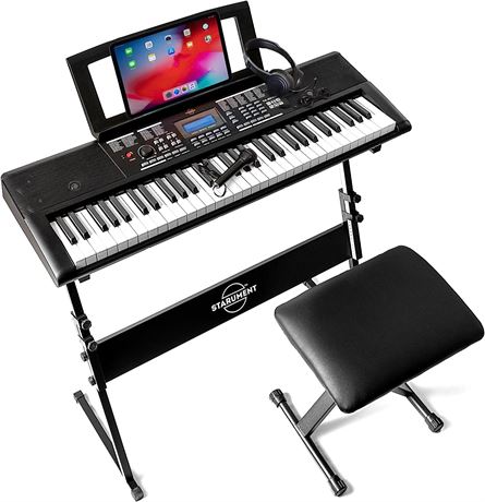 Starument 61 Key Premium Electric Keyboard Piano w/ Stand and Bench