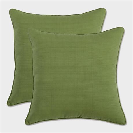 Pillow Perfect Forsyth Indoor/Outdoor Throw Pillow, 18.5", Green, 2-Count