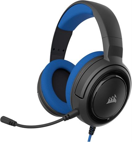 Corsair HS35, Stereo Gaming Headset, Memory Foam Earcups, Blue