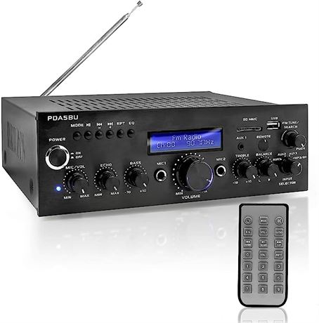 Pyle Wireless Bluetooth Power Amplifier-200 Watt Audio Stereo Receiver