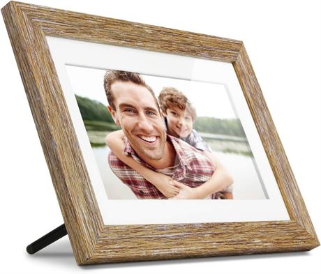 Aluratek 10" Distressed Wood Digital Photo Frame with Auto Slideshow