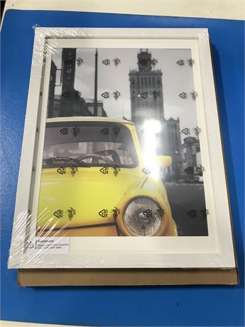 Elegart 12x16 Picture Frame/Office Wall Decor - Yellow Car