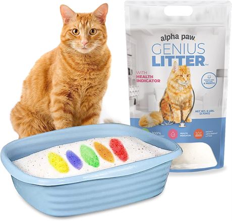 Genius Cat Litter with 5-Color Health Indicator - 6 lbs