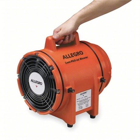 ALLEGRO Confined Space Fan: Axial Explosion Proof, 1/3 hp, 115V AC, 8 in Duct Di