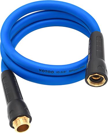 YOTOO Heavy Duty Hybrid Garden Lead in Water Hose 5/8" by 6FT - Blue