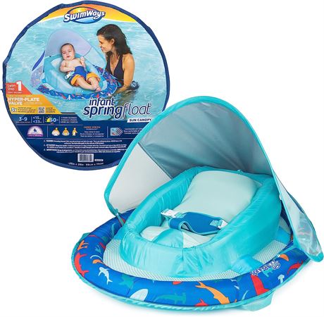 Swimways Sun Canopy Inflatable Infant Spring Float for Infants 3-9 Months