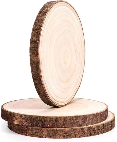 Caydo 3 Pieces 9-11" Wood Slices for Centerpieces