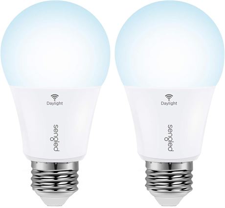 Sengled Smart WiFi Light Bulbs No Hub Required, A19 Daylight (5000K), 2 Pack