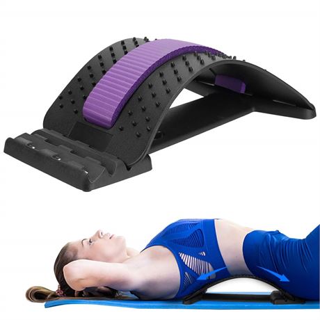 Back Stretcher, Back Cracker for Back Pain Relief - Black/Purple (3 Pack)