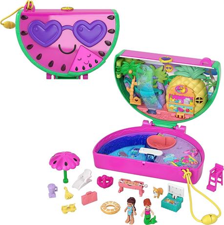 Polly Pocket Compact Playset, Scented Watermelon Pool Party