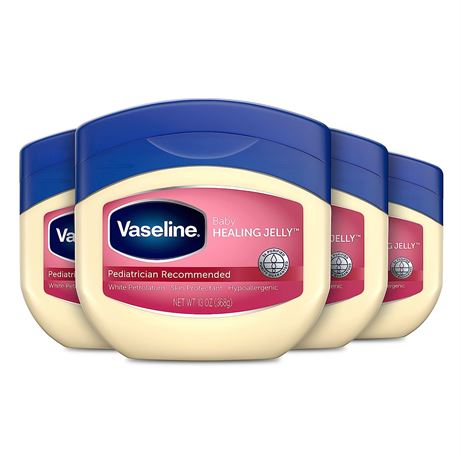 Vaseline Petroleum Jelly Baby Skincare Protective & Pure, 4-Count