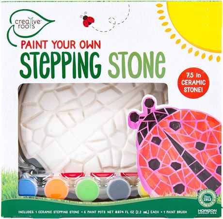 Creative Roots Mosaic Ladybug Stone, 7In Ceramic Stepping Stone