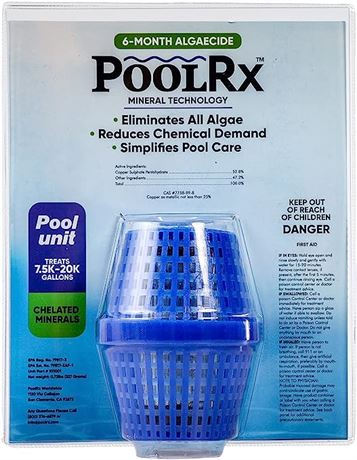 Pool RX 101001 6 Month Algaecide Blue Treats 7.5k-20k gallons, Single Unit