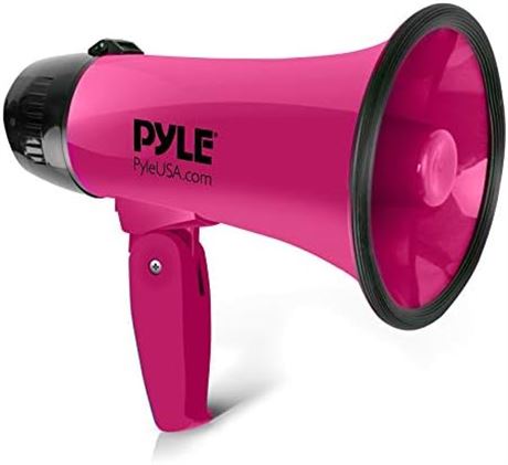 PYLE-PRO Portable Megaphone Speaker Siren Bullhorn - Pink