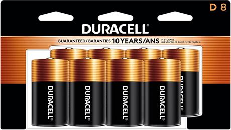 Duracell Coppertop D Batteries, 8 Count Pack