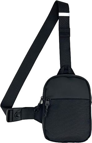 LKEX Mini Sling Belt Bag, Black