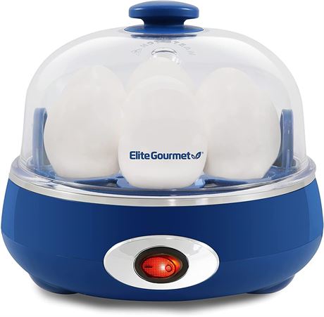 Elite Gourmet Easy Egg Cooker, 7-Egg Capacity, Blue