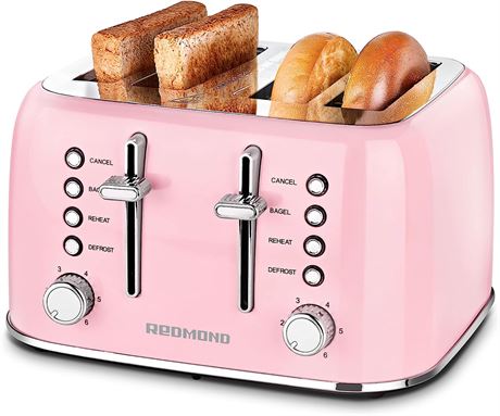 REDMOND Retro 4 Slice Stainless Steel Toaster