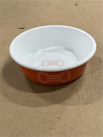 Le Creuset Enamel on Steel Medium Dog Bowl, 4 Cups, Orange