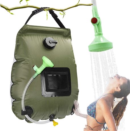 Solar Shower Bag - Outdoor Travel Shower - Green