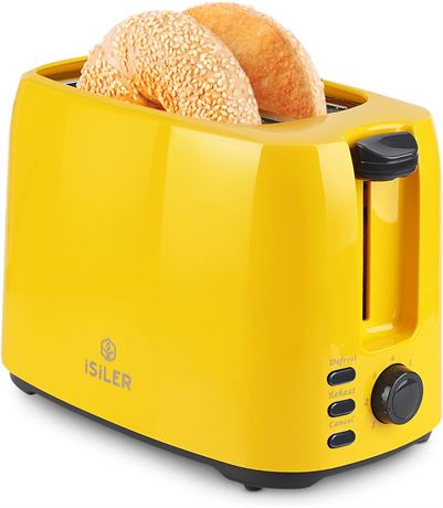 iSiLER 2 Slice Toaster, 1.3 Inches Wide Slot Bagel Toaster