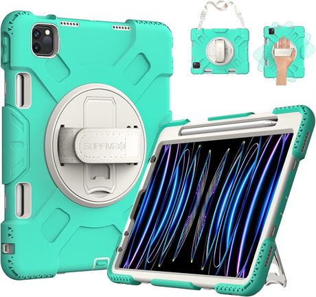 SUPFIVES Case for iPad Pro 11, Emerald/White