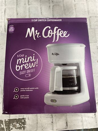 Mr. Coffee 2134286 � 5-Cup Mini Brew Switch Coffee Maker, White