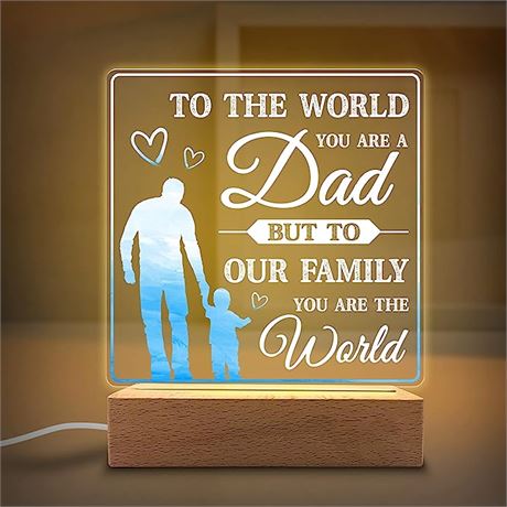 KITCHENVOY You are The World Dad-Daugheter Acrylic Night Light