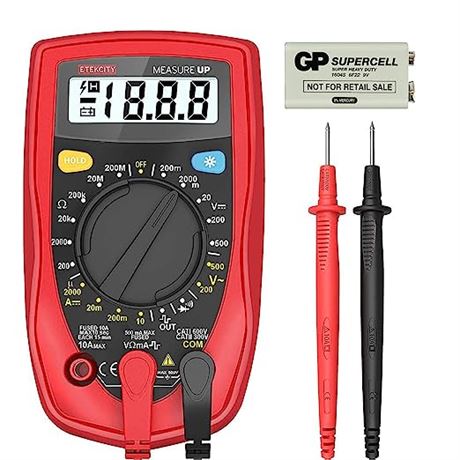 Etekcity Digital Multimeter, AC DC Voltmeter Amp Volt Ohm Current Meter MSR-R500