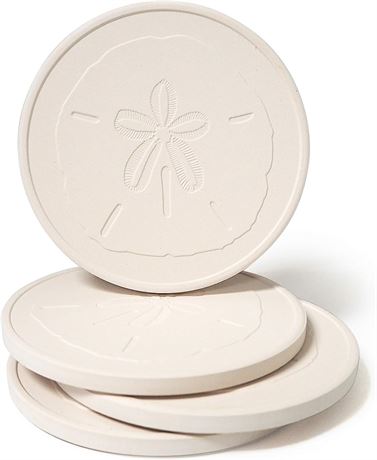 CoasterStone Absorbent Sand Dollar Drink Coasters - 4 Pack