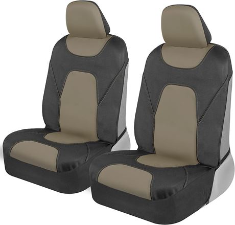 Motor Trend AquaShield Car Seat Covers for Front Seats, Beige, Model Unknown