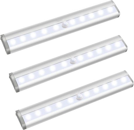 Motion Sensor Closet Lights - 10 LED - 3 Pack