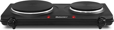 Elite Gourmet EDB-302BF# Countertop Double Cast Iron Burner