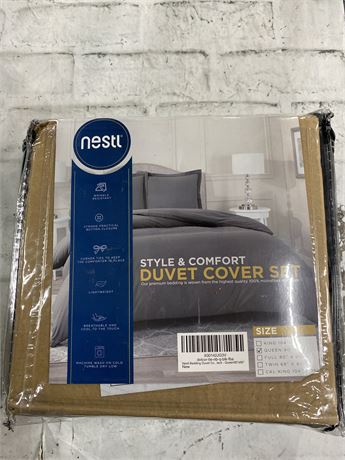 Nestl Duvet Cover Set, Black, Queen