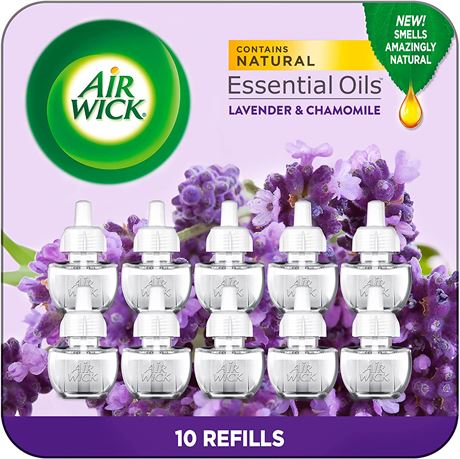 Air Wick Plug in Scented Oil Refill, 10ct, Lavender & Chamomile