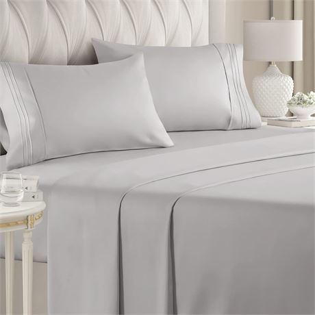 CGK King Size Sheet Set - 4 Piece - Light Grey