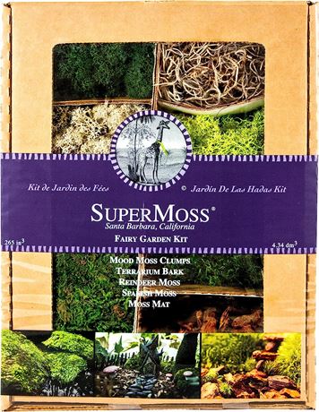 SuperMoss (50310) Fairy Garden Kit, Mixed Mosses, 4 oz., Multicolor