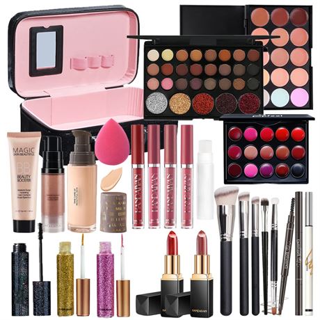 All in One Makeup Set Holiday Gift Box Essential Starter Bundle