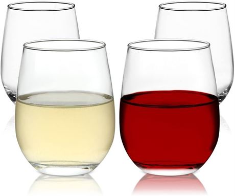 Chef's Star Stemless Wine Glasses Set of 4