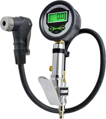 Digital Bicycle Tire Inflator Gauge with Auto-Select Valve Type