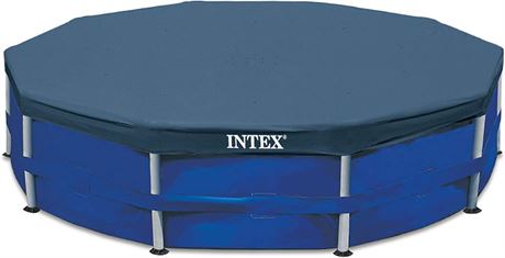 Intex 12' Round Frame Set Easy Swimming Pool Debris Cover - Navy