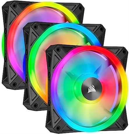 Corsair Ql120 RGB, 120mm RGB LED Fan Triple Pack w/ Lighting Node Core