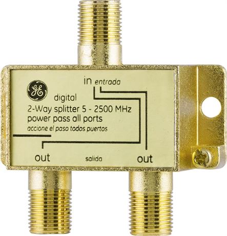 GE Digital 2-Way Coaxial Cable Splitter